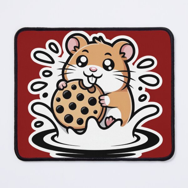 Item preview, Adorable kawaii hamster twisting cookie in half designed and sold by 123ks.