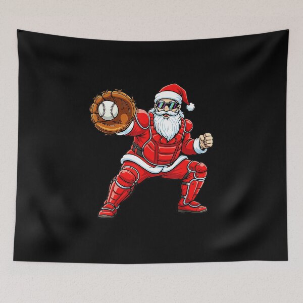 Item preview, Santa Playing Baseball Funny Christmas Sports Illustration designed and sold by miaa-artistshop.