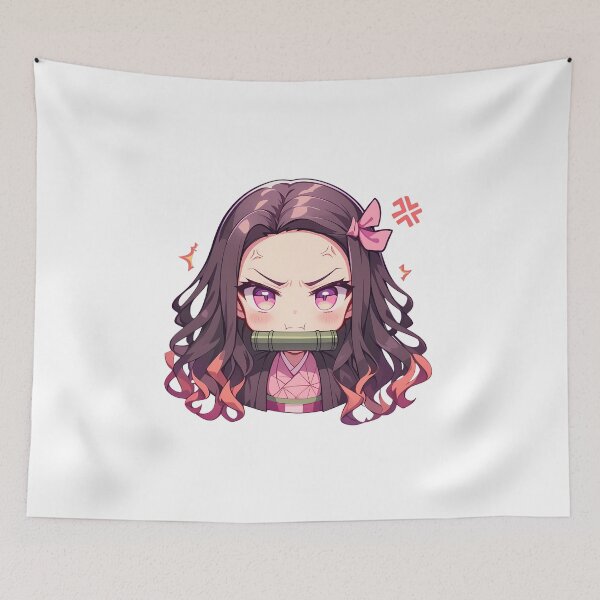 Item preview, Nezuko Kamado Demon Slayer Anime Chibi Kawaii Angry Waifu Girl designed and sold by 108Recordings.