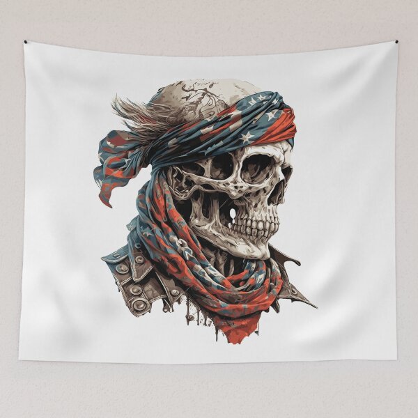 Item preview, Skull USA Flag Bandana Design designed and sold by EzequielBC.