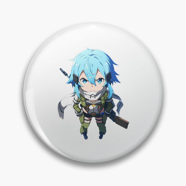 Item preview, Sinon Sword Art Online Anime Girl Chibi Kawaii Angry Blue Hair Sniper designed and sold by 108Recordings.