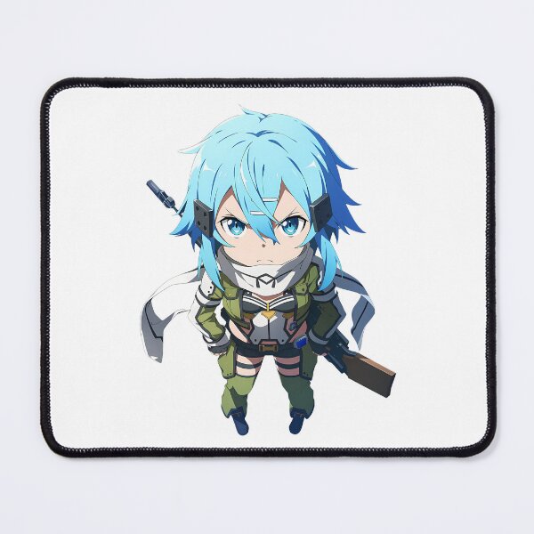 Item preview, Sinon Sword Art Online Anime Girl Chibi Kawaii Angry Blue Hair Sniper designed and sold by 108Recordings.