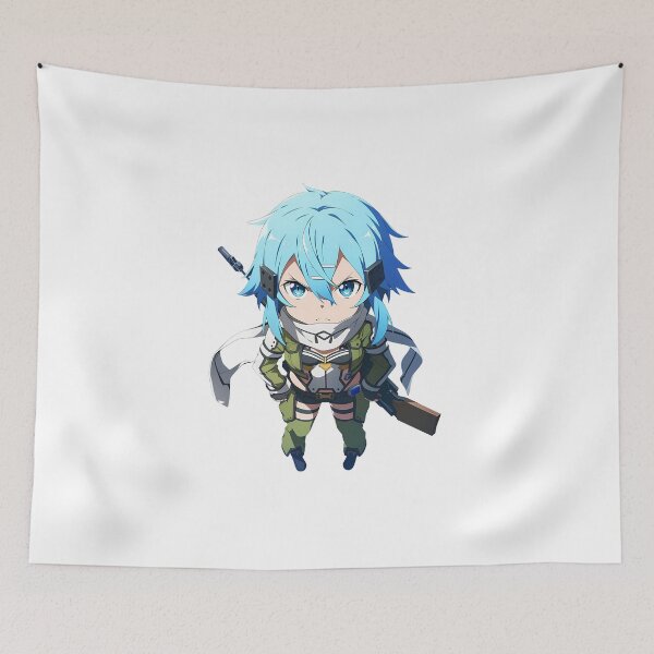 Item preview, Sinon Sword Art Online Anime Girl Chibi Kawaii Angry Blue Hair Sniper designed and sold by 108Recordings.