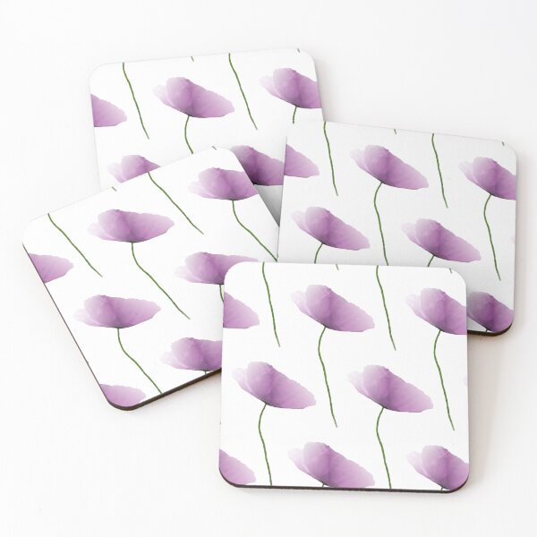 Item preview, Light purple poppy flower pattern on white designed and sold by by-jwp.