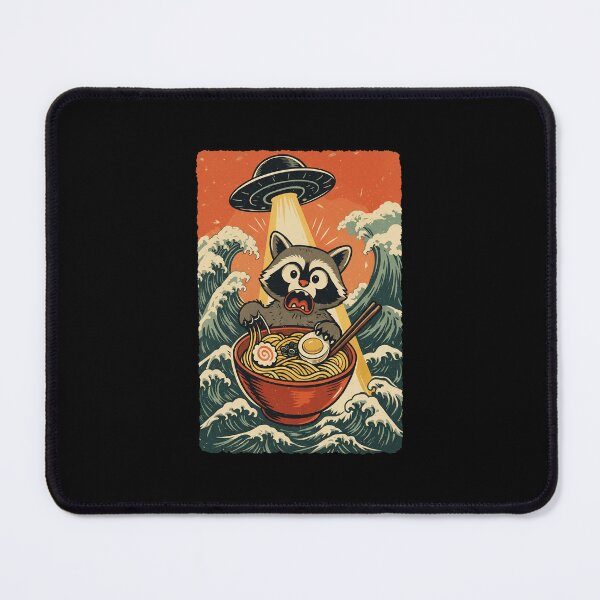 Item preview, Alien Raccoon Ramen Funny Japanese Wave Retro Illustration designed and sold by JEFDodsonArt.