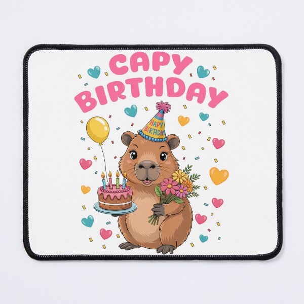 Item preview, Happy Birthday Capybara Cute Party Art designed and sold by DAVIESLLC.