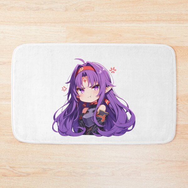 Item preview, Yuuki Sword Art Online Anime Girl Chibi Kawaii Angry Purple Eyes Elf Warrior designed and sold by 108Recordings.