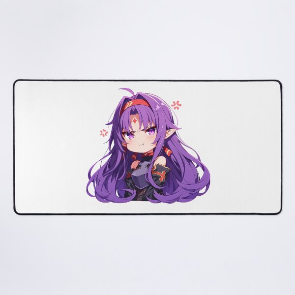 Item preview, Yuuki Sword Art Online Anime Girl Chibi Kawaii Angry Purple Eyes Elf Warrior designed and sold by 108Recordings.