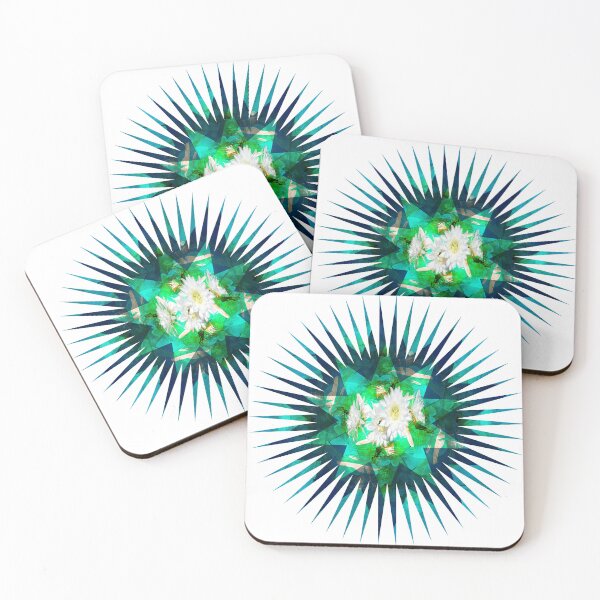 Item preview, White Cactus Flower Kaleidoscope Star,  designed and sold by A-Work-Of-Art.
