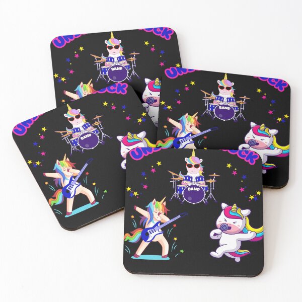 Item preview, Unicorns Rock Cool Band Lead Singer Guitarist  Drummer designed and sold by Nicki Slagle.