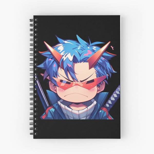 Item preview, Kamina Gurren Lagann Anime Chibi Kawaii Angry Blue Hair Warrior Glasses designed and sold by 108Recordings.