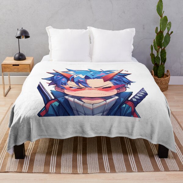 Item preview, Kamina Gurren Lagann Anime Chibi Kawaii Angry Blue Hair Warrior Glasses designed and sold by 108Recordings.