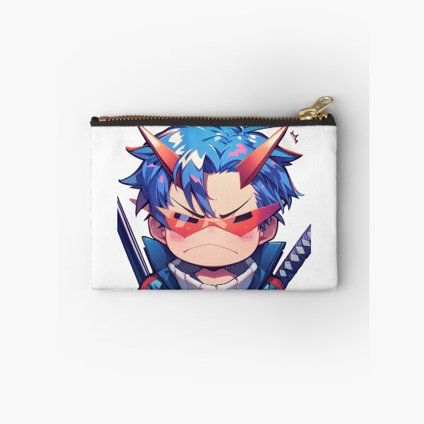 Item preview, Kamina Gurren Lagann Anime Chibi Kawaii Angry Blue Hair Warrior Glasses designed and sold by 108Recordings.