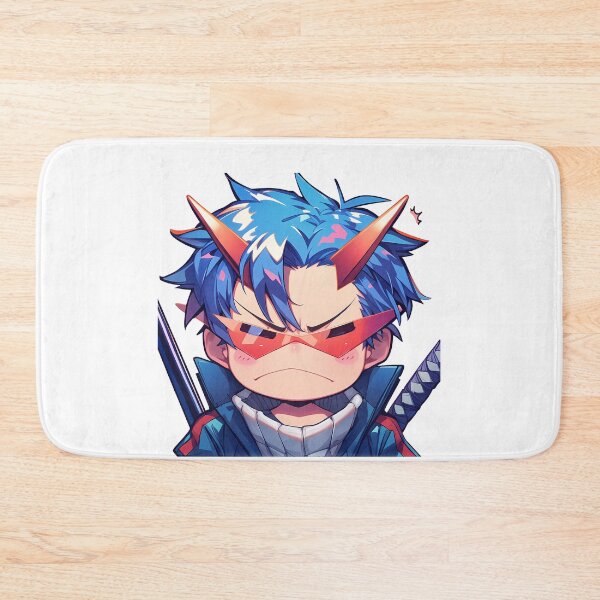 Item preview, Kamina Gurren Lagann Anime Chibi Kawaii Angry Blue Hair Warrior Glasses designed and sold by 108Recordings.