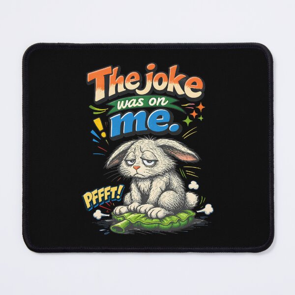 Item preview, The Joke Was On Me Sad Rabbit Whoopee Cushion Vintage Sketch Art - Relatable Self Deprecating Humor Retro Cartoon - Regret Rabbit Sarcastic Pun Illustration designed and sold by Vivaan Studio.