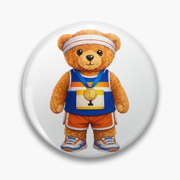 Item preview, Cute Champion Marathon Runner Teddy Bear with Gold Medal ? designed and sold by CuteBear87.