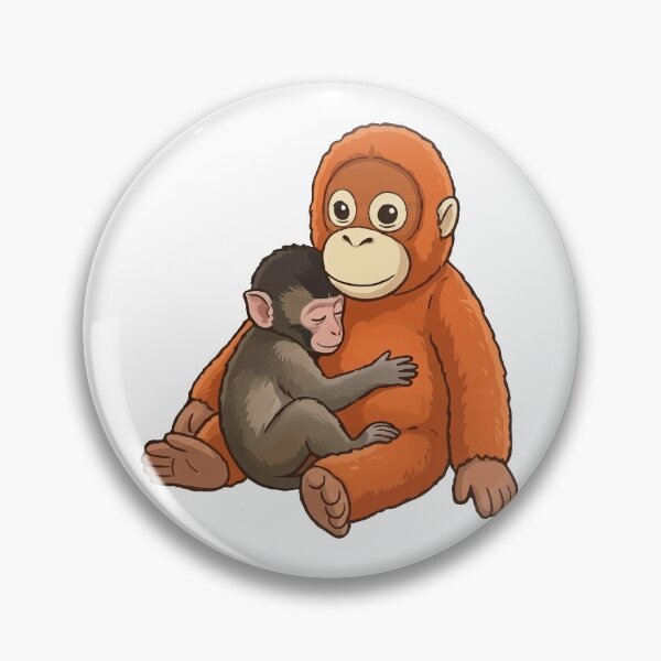 Item preview, Viral Monkey Hugging Orangutan Plushie Cute Meme designed and sold by PixelWaveBD.