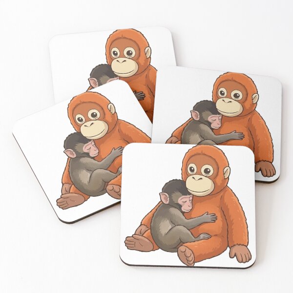Item preview, Viral Monkey Hugging Orangutan Plushie Cute Meme designed and sold by PixelWaveBD.