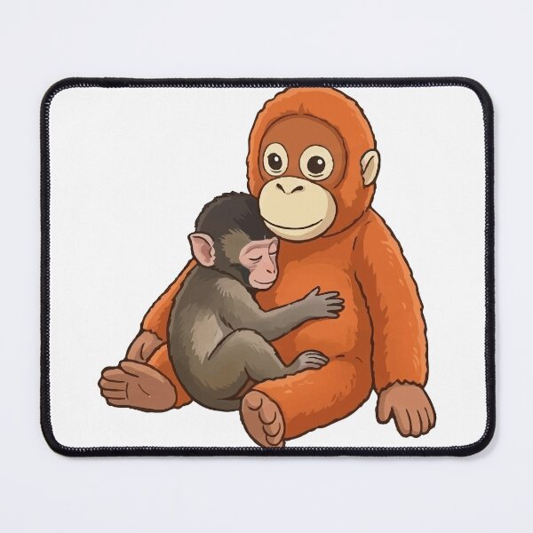 Item preview, Viral Monkey Hugging Orangutan Plushie Cute Meme designed and sold by PixelWaveBD.