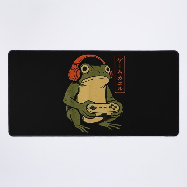 Item preview, Vintage Retro Japanese Frog Gamer Aesthetic Kawaii Frog Wearing Headphones Playing designed and sold by ObukiLantara.