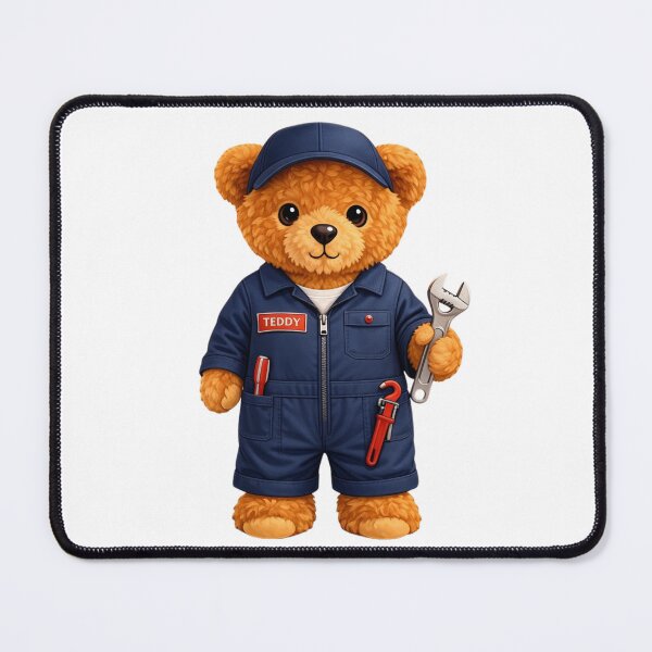 Item preview, Cute Mechanic Teddy Bear with Wrench - Handyman Gift ? designed and sold by CuteBear87.