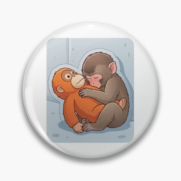 Item preview, Viral Monkey Sleeping with Orangutan Plushie Wholesome Meme designed and sold by PixelWaveBD.