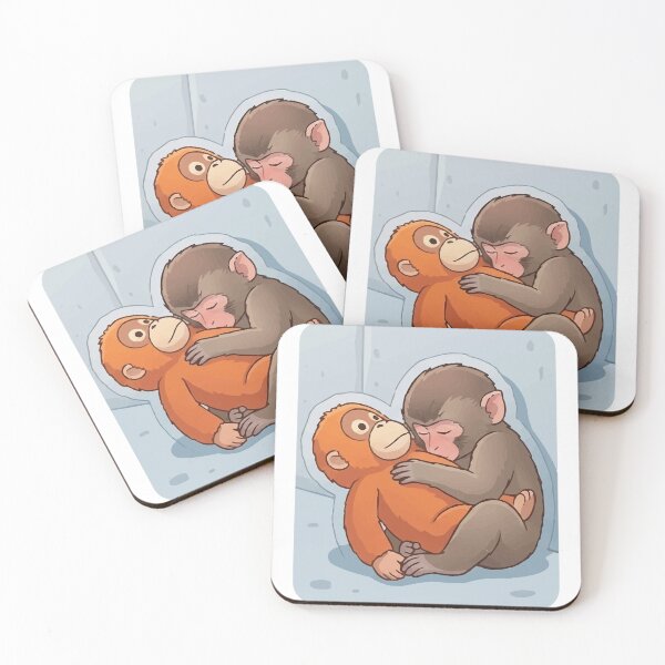 Item preview, Viral Monkey Sleeping with Orangutan Plushie Wholesome Meme designed and sold by PixelWaveBD.