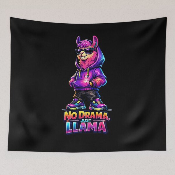 Item preview, No Drama Just Llama Cartoon – Vibrant Hip Hop Llama Illustration designed and sold by anamul43.