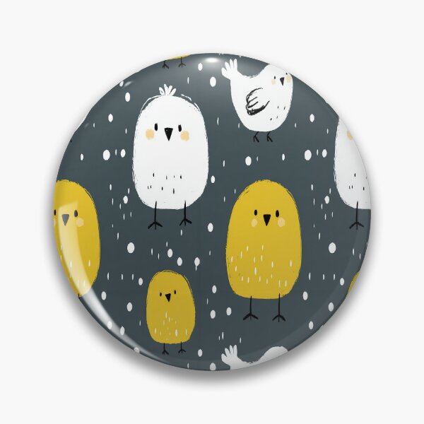 Item preview, Funny Yellow and White Birds on Grey Pattern designed and sold by Piotrek0001.