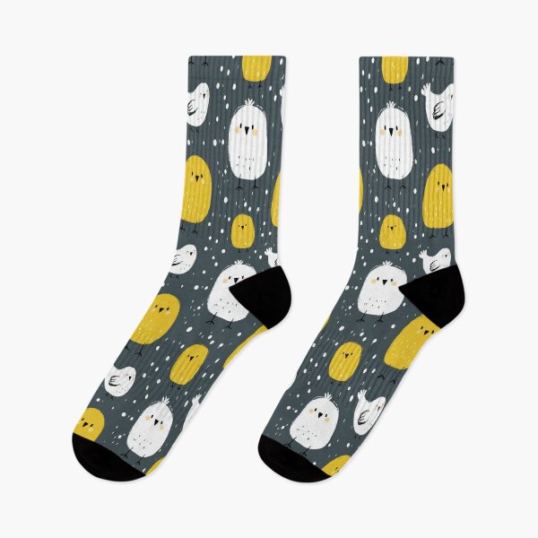 Item preview, Funny Yellow and White Birds on Grey Pattern designed and sold by Piotrek0001.