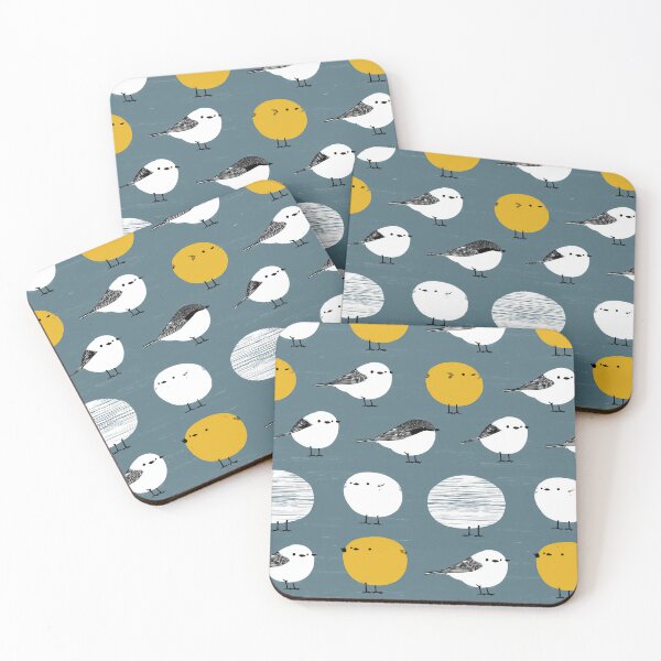 Item preview, Minimalist White Birds and Yellow Moons designed and sold by Piotrek0001.