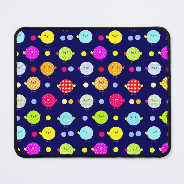 Item preview, Colorful Round Kawaii Birds on Dark Background designed and sold by Piotrek0001.