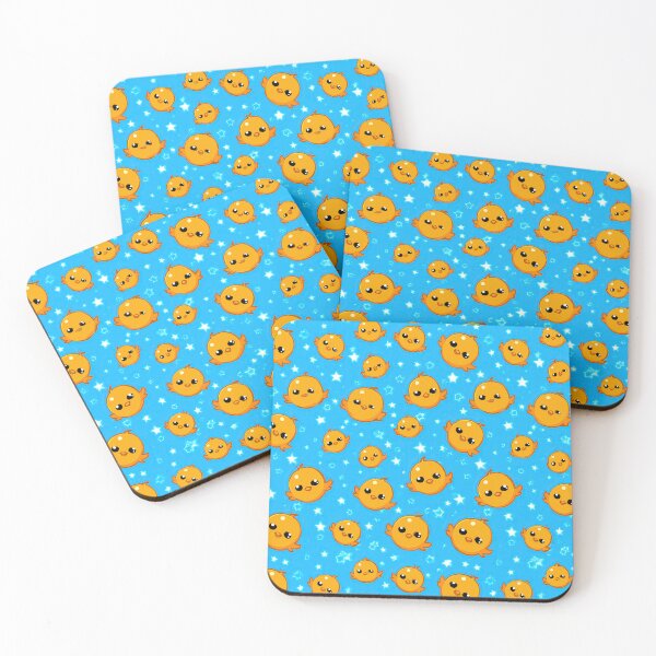 Item preview, Cute Orange Chicks and Stars Light Blue designed and sold by Piotrek0001.