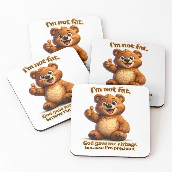Item preview, “Not Fat, Just Equipped with Premium Airbags – Cute Bear Edition” designed and sold by RolMerch.