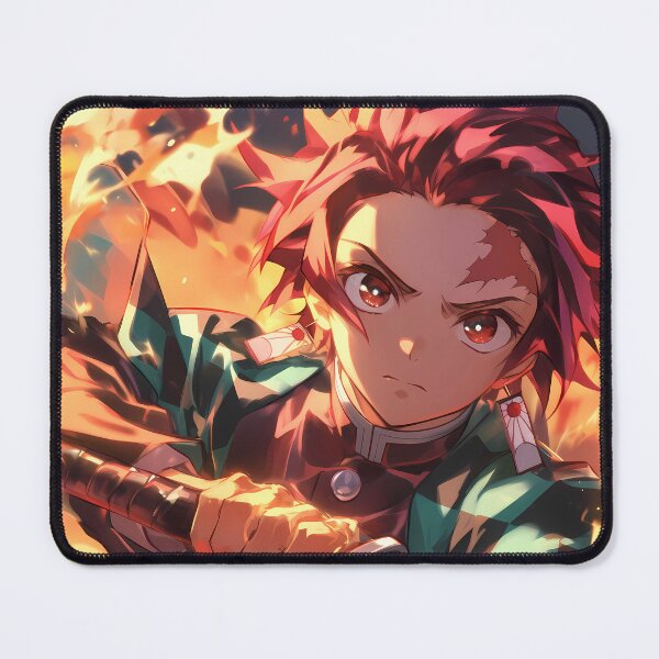 Item preview, Tanjiro Kamado Demon Slayer Fiery Determined Gaze Dramatic Lighting designed and sold by 108Recordings.