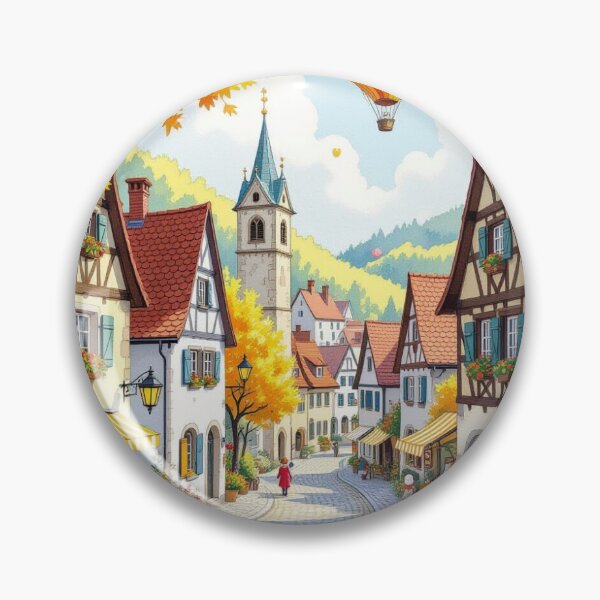 Artikelvorschau, Dreamlike Tiny Village Landscape with Autumn Magic and Surreal Miniature Vibes entworfen und verkauft von FotoworldEdel.