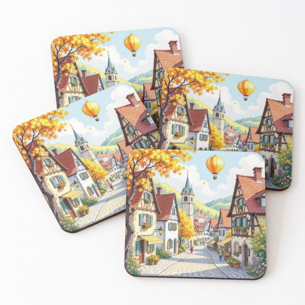 Item preview, Dreamlike Tiny Village Landscape with Autumn Magic and Surreal Miniature Vibes designed and sold by FotoworldEdel.
