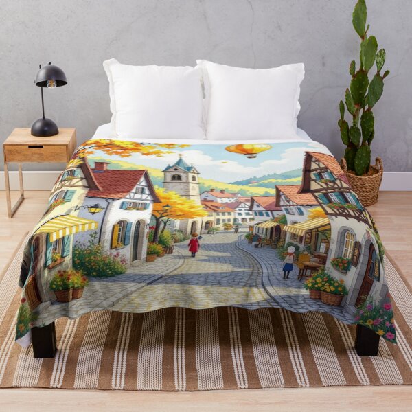 Item preview, Dreamlike Tiny Village Landscape with Autumn Magic and Surreal Miniature Vibes designed and sold by FotoworldEdel.