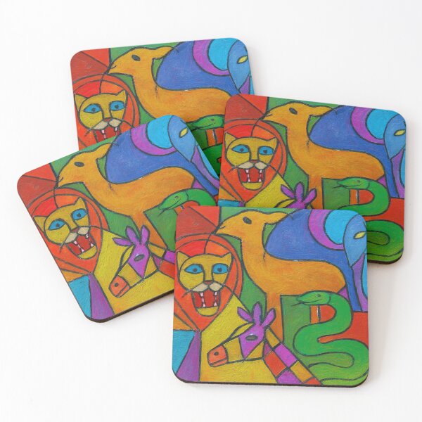 Item preview, Carnival Zoo – Abstract Animal Parade in Bold Color designed and sold by LuxuryApparels.