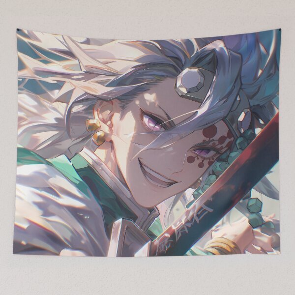 Item preview, Tengen Uzui Demon Slayer Flashy Jeweled Action Portrait designed and sold by 108Recordings.