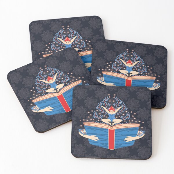 Item preview, The reading fairy, navy blue background designed and sold by WONDERPRINTVALLEY.