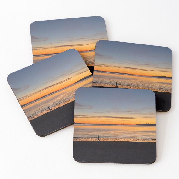 Item preview, Golden Hour at Albany Bulb – Solitary Beach Silhouette designed and sold by Felinephrame.