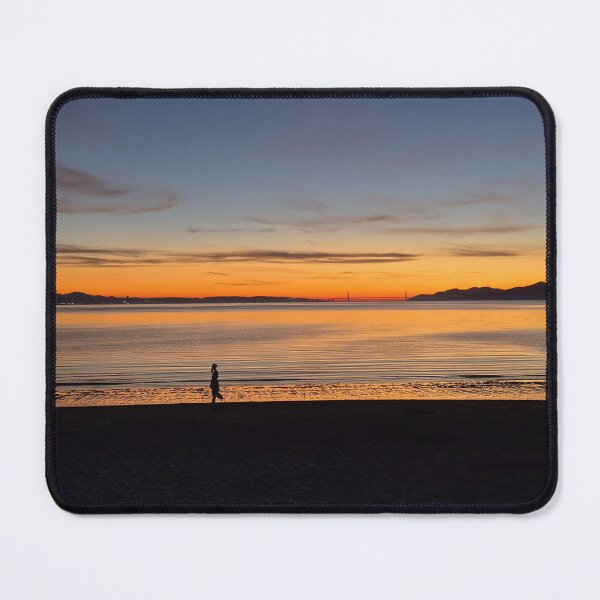 Item preview, Golden Hour at Albany Bulb – Solitary Beach Silhouette designed and sold by Felinephrame.