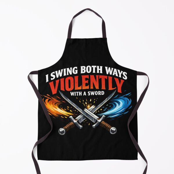 Item preview, I Swing Both Ways Violently With A Sword Funny Fantasy Warrior Design designed and sold by TeeTimeTreasure.