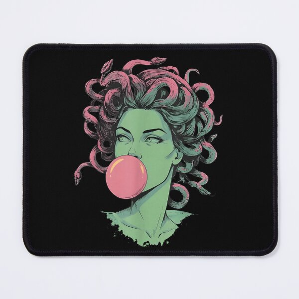Item preview, Modern Medusa Blowing Bubblegum Pink Snake Hair Mythological Greek Goddess Art designed and sold by PhocoNibict.