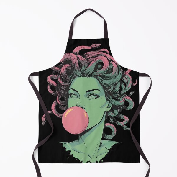 Item preview, Modern Medusa Blowing Bubblegum Pink Snake Hair Mythological Greek Goddess Art designed and sold by PhocoNibict.