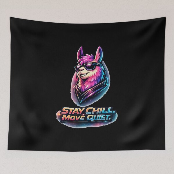 Item preview, Cool Llama Sunglasses Neon Art – Stay Chill Move Quiet Illustration designed and sold by anamul43.