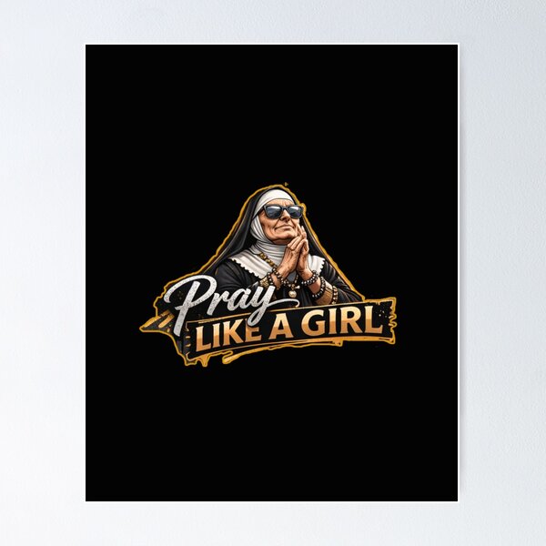 Item preview, Pray Like a Girl – Bold Urban Faith Retro Design designed and sold by Mosogoloso.