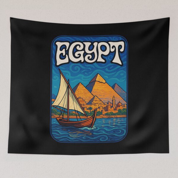 Item preview, Egypt Piramids Retro Travel designed and sold by TomFrontierArt.