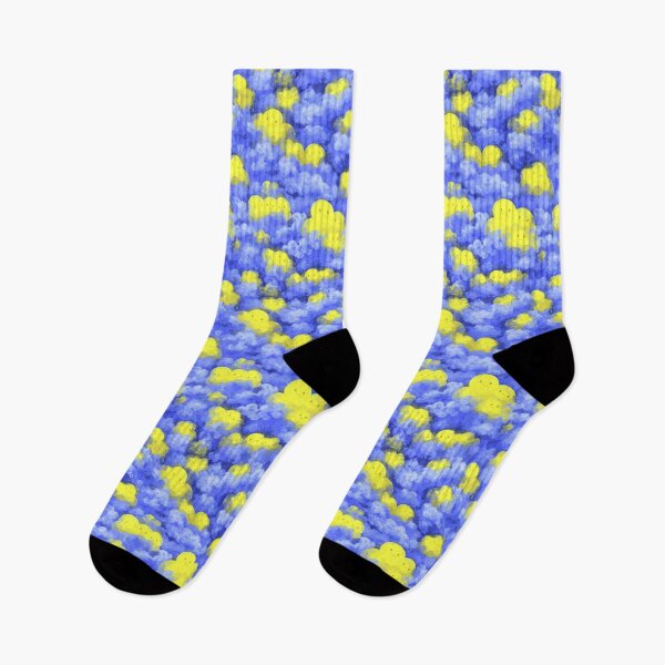 Item preview, Fluffy Yellow and Blue Painted Clouds designed and sold by Piotrek0001.